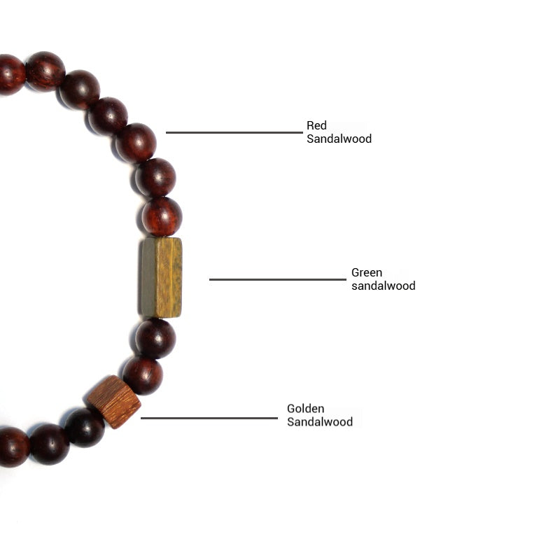 Customized Rosewood & Sandalwood Couple Bracelets - 5th Anniversary Engraved