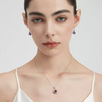 Natural Amethyst Teardrop Earrings