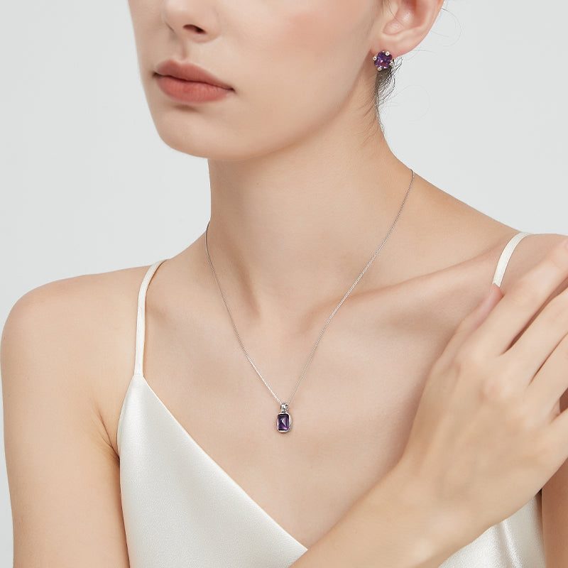 Twilight Star Dome Series Natural Amethyst Collar Necklace