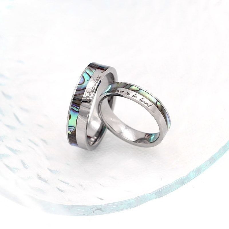 Customized Shell Couple Rings - Perfect Iron Wedding Gift