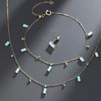 Blue Opal 14K Gold Square Bracelet