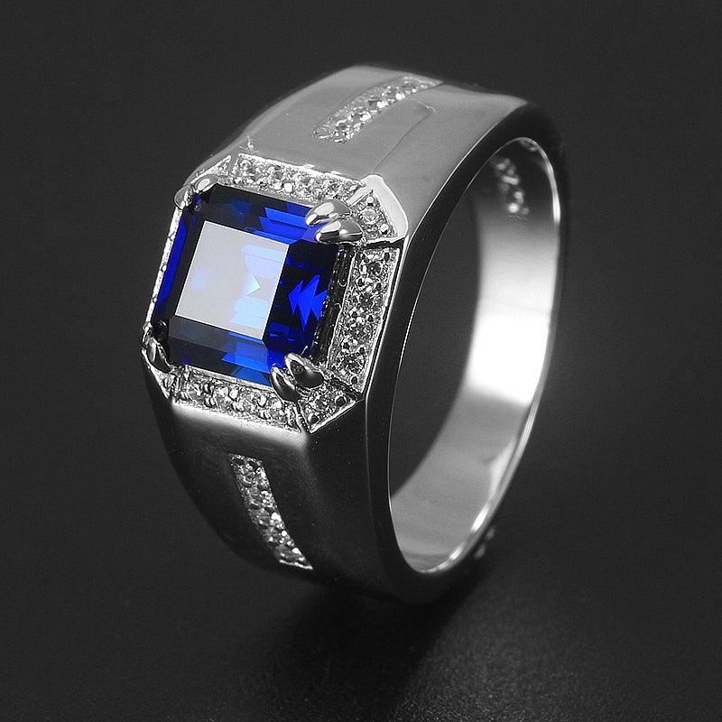 Sapphire Men's Ring 3.38ct 8mm*8mm - OOAKB