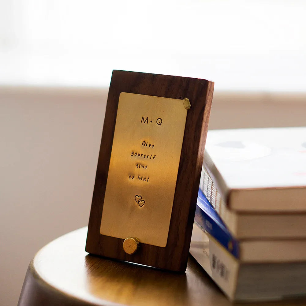 Hand-Stamped Brass Desktop Plaque - OOAKB