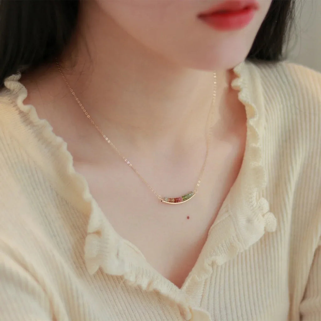 Hand - Cast Artisan Bronze Customized Smile Necklace: A Unique Bronze Wedding Gift for 8th Year - OOAKB