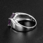 Silver Amethyst Men's Ring 4.6ct 8*12mm