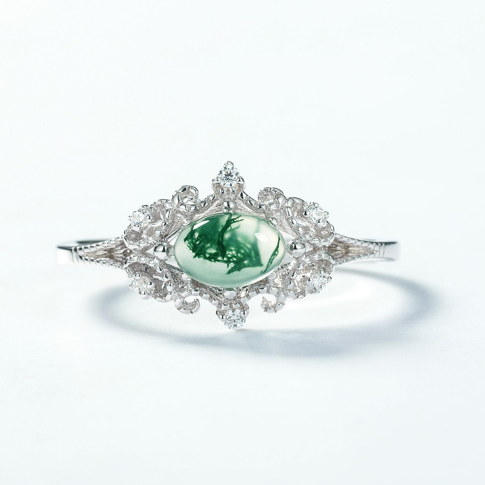 New Style Exquisite Moss Agate Ring