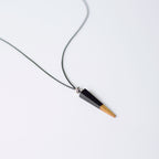 Handmade Wooden Triangle Necklace, alternate angled product view