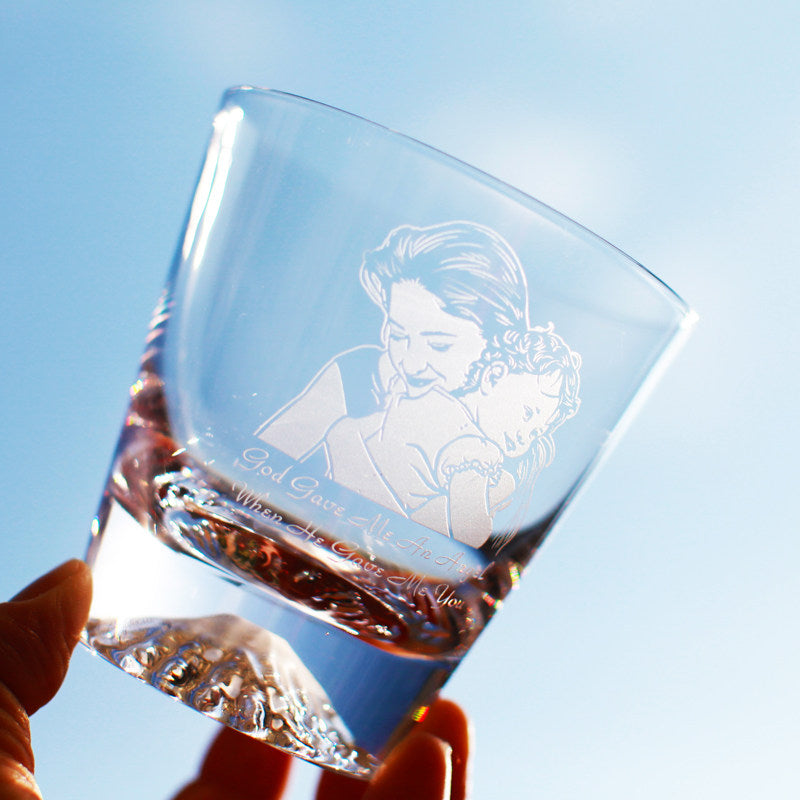 Personalized Photo Engraved Crystal Glass – Custom Portrait | 3rd Crystal Anniversary Gift for Her & Him