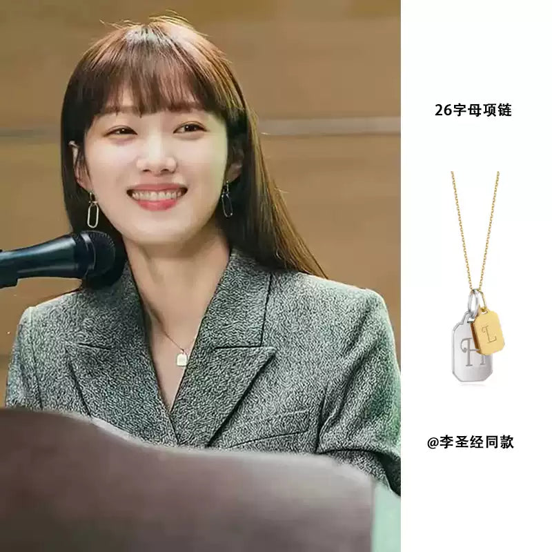 Customized 316L Titanium Couple Necklace - 6th Iron Anniversary Letter Engraved