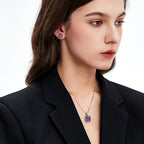 Violet Theme Amethyst Earrings