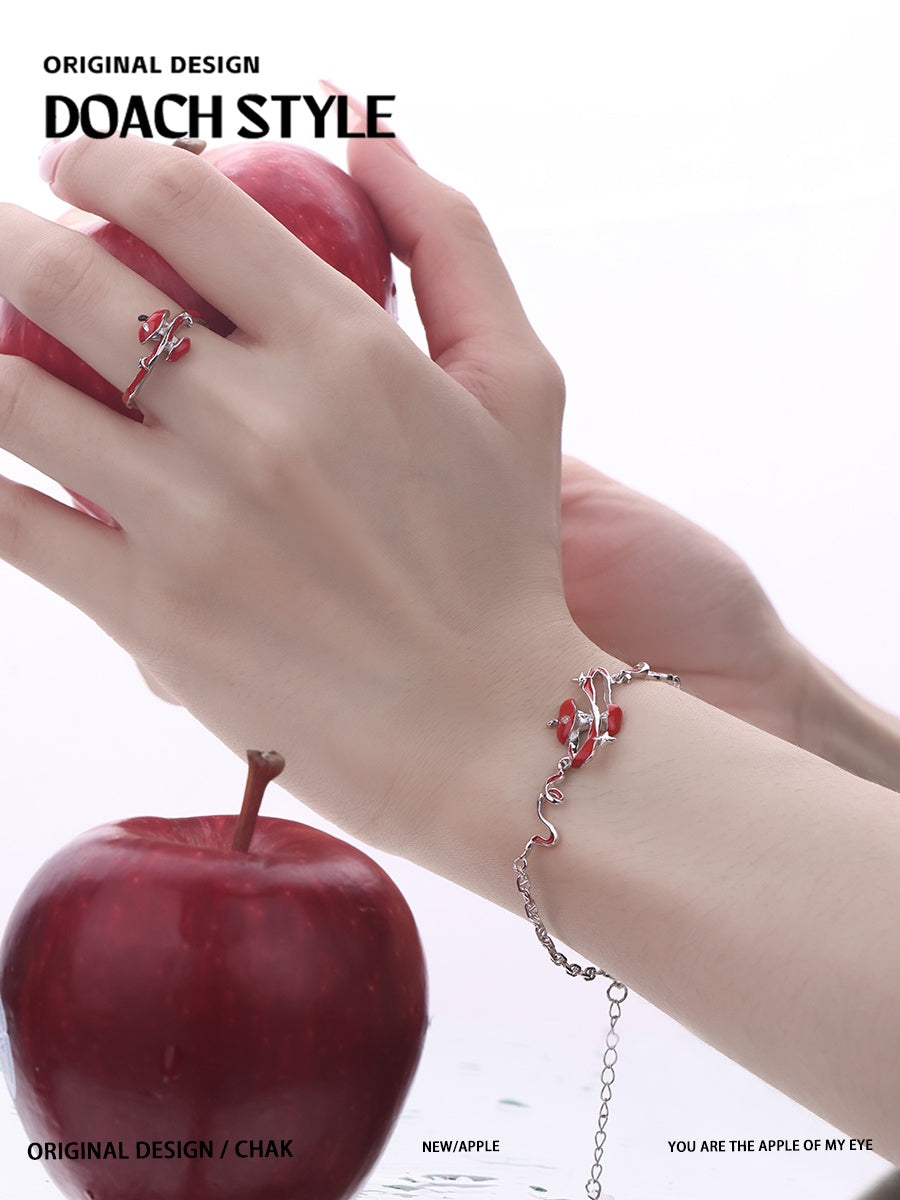 Customized Apple Star Ring 4th Fruit & Flower Wedding Bracelet - Eco-Copper Engraved