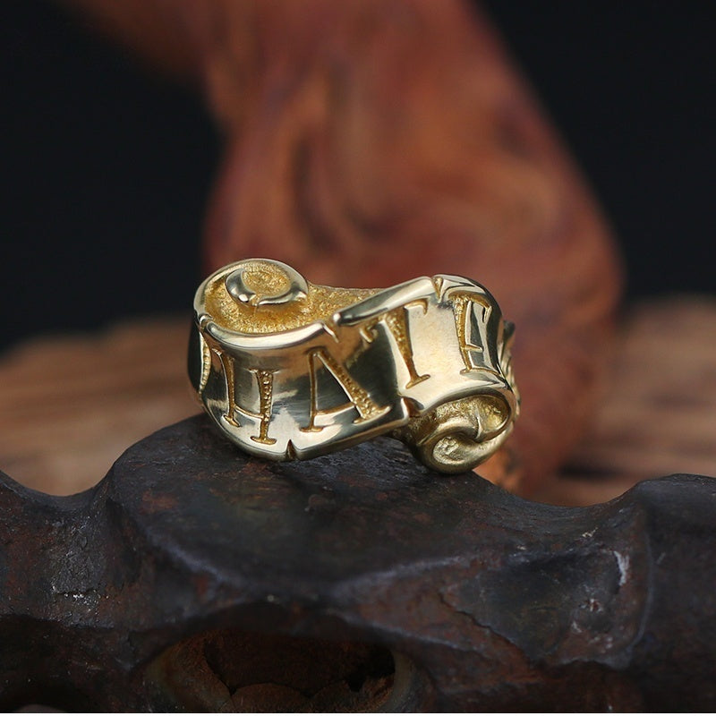 Copper Wedding Gift Customized Copper/14K Gold Ribbon Ring for Men and Women with Exclusive Design (57 chars)