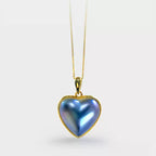 Blue Iridescent Heart-Shaped Pearl Pendant