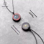 Customized Ebony & Rosewood Magnetic Couple Necklaces - 5th Anniversary Sun & Moon Engraved