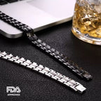 Customized High-Purity Titanium Men's Bracelet - 6th Iron Anniversary Engraved