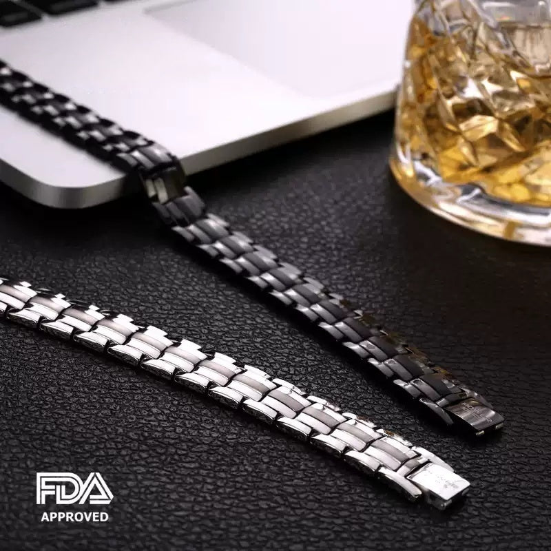 Customized High-Purity Titanium Men's Bracelet - 6th Iron Anniversary Engraved