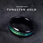 Customized 857 Tungsten Aurora Ring - 6th Iron Anniversary Starry Design
