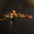 Customized Handcrafted Ebony & Titanium Steel Ring - 5th Anniversary Engraved