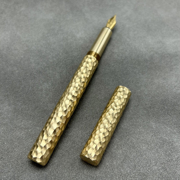Customized H62 Brass Hammered 2-in-1 Pen - 7th Anniversary Engraved Wooden Box Set