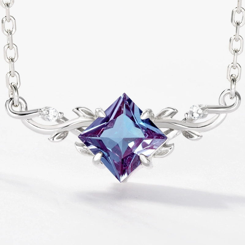 Silver Alexandrite Vine Collarbone Chain