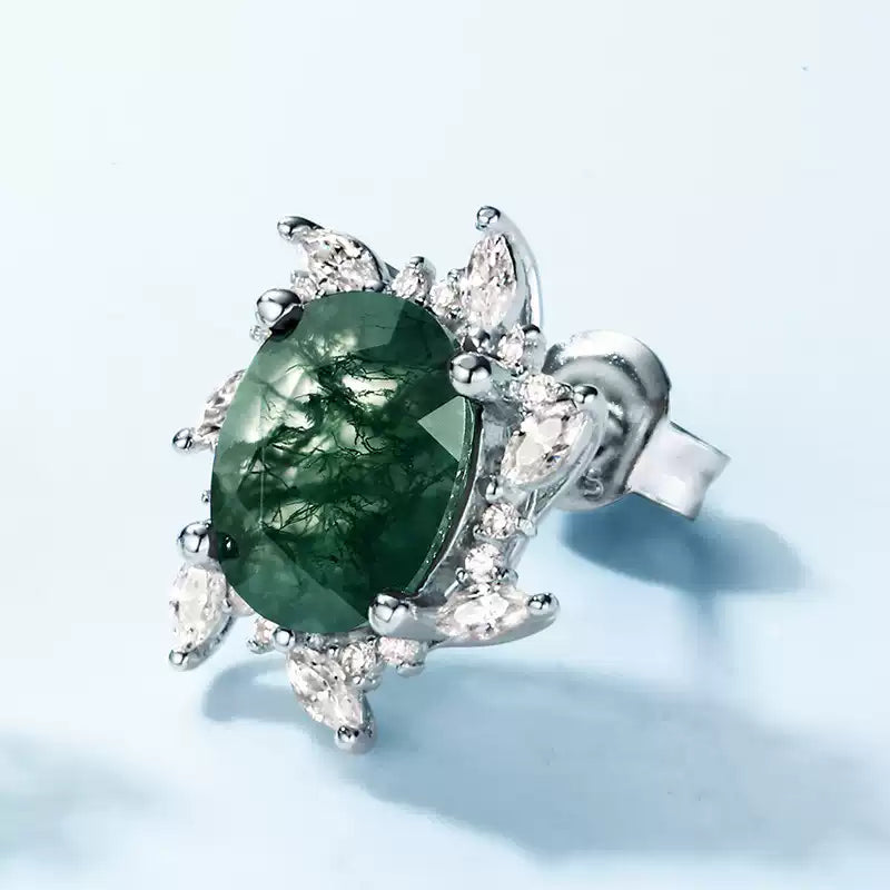 New Style Fashionable Moss Agate Earrings