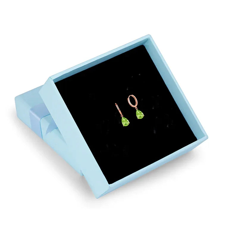 Natural Peridot Water Drop Ear Cuffs Earrings - OOAKB
