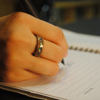 Customized Handcrafted Wood Ring - 5th Anniversary Shell Inlay