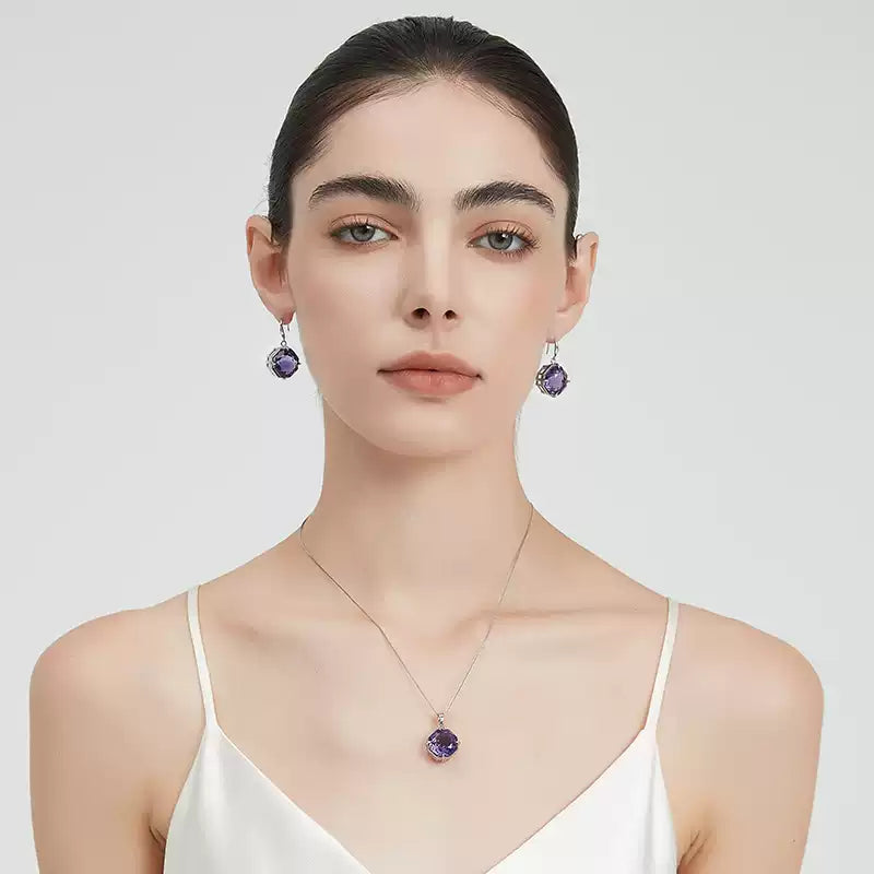 Natural Amethyst Minimalist High-End Collar Necklace