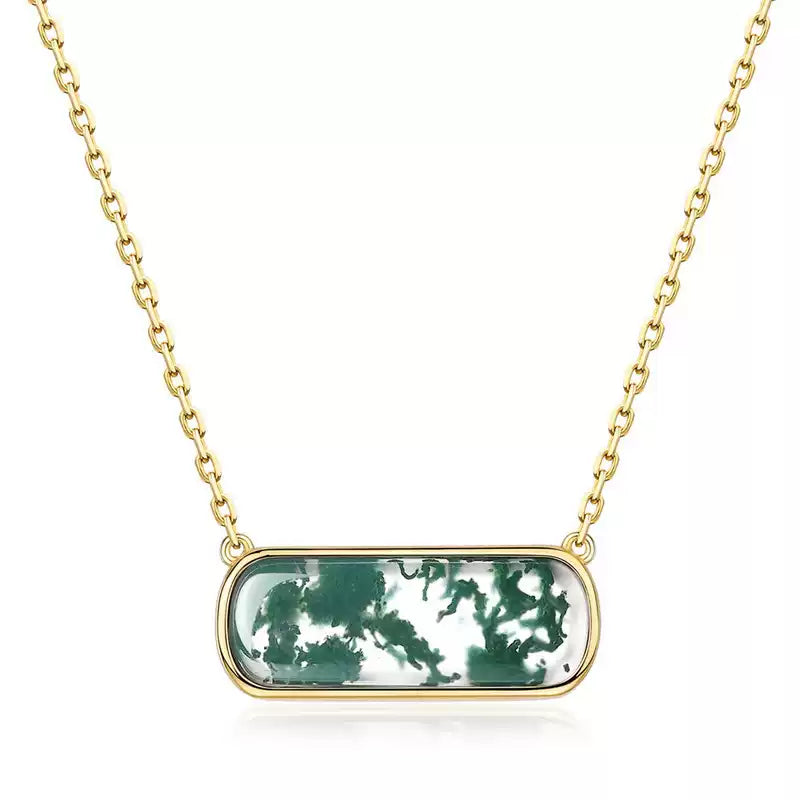 Moss Agate New Style Collarbone Chain Unisex