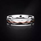 Customized 857 Tungsten Spinner Ring - 6th Iron Anniversary Engraved