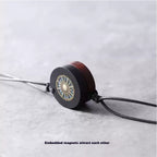 Customized Ebony & Rosewood Magnetic Couple Necklaces - 5th Anniversary Sun & Moon Engraved