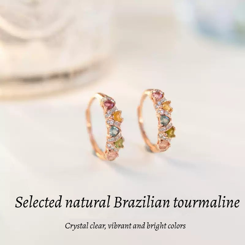 Customized Brazilian Tourmaline Star Ring - 8th Anniversary 925 Silver Rose Gold