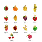 Customized Hand-Painted Enamel Fruit 4th Fruit & Flower Wedding Bracelet - 18K Gold-Plated