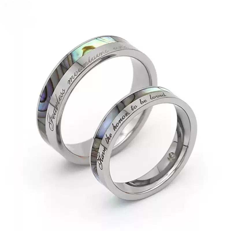 Customized Shell Couple Rings - Perfect Iron Wedding Gift