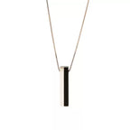 Customized Rosewood & Silver Engraved Pendant Necklace - 5th Anniversary 2 Chain Lengths