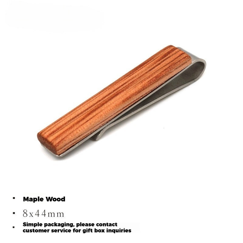 Customized Solid Wood Tie Clips - 5th Anniversary 4 Wood Types Engraved