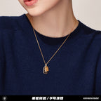 Customized 316L Titanium Couple Necklace - 6th Iron Anniversary Letter Engraved