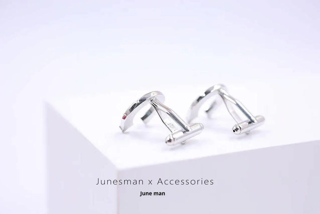 Customized Brass Men's Cufflinks - 6th Iron Anniversary Horseshoe Design - OOAKB