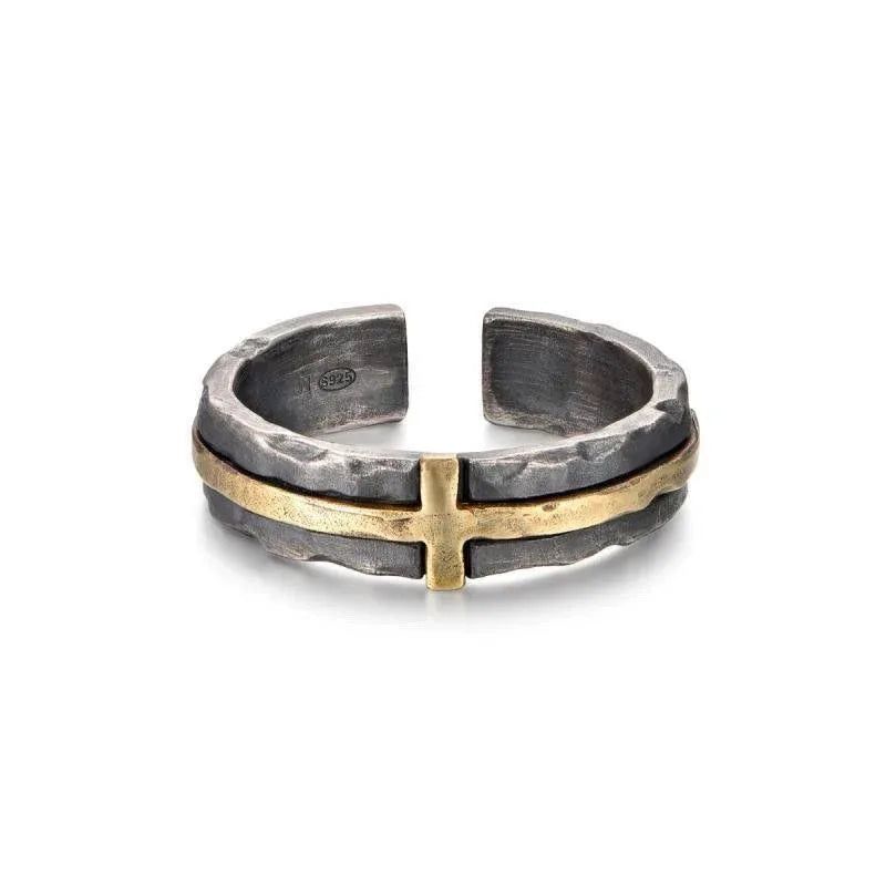 Silver-Copper Cross Couple Rings - OOAKB
