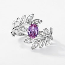 Alexandrite Fashionable Light Luxury Leaf Ring