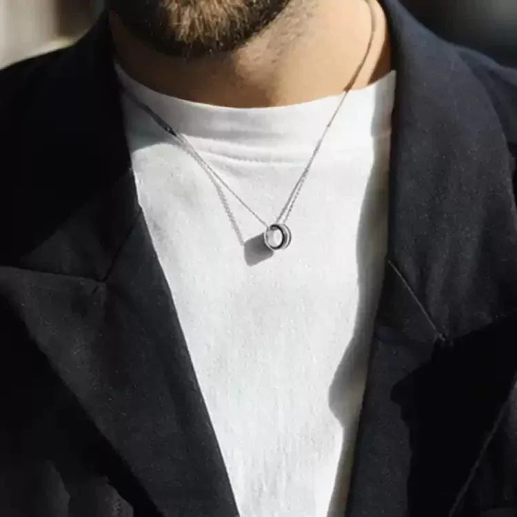 Unique Double Color Ring Necklace - OOAKB