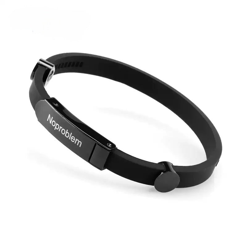 Customized Titanium Steel Couple Bracelets - 6th Iron Anniversary Negative Ion
