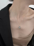 Customized Tin Foil Lava 925 Silver Couple Necklaces - 10th Anniversary