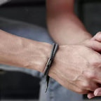 Customized Red String Couple Bracelet - 6th Iron Anniversary Engraved