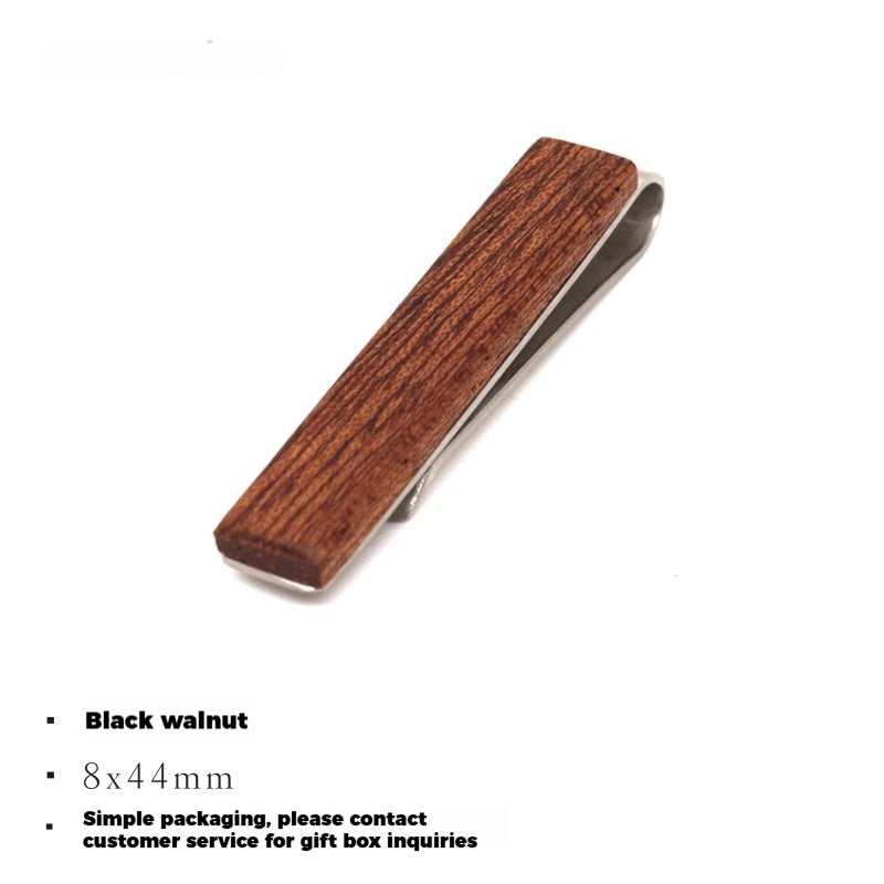 Customized Solid Wood Tie Clips - 5th Anniversary 4 Wood Types Engraved
