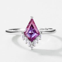 Silver Alexandrite Kite-Shaped Ring