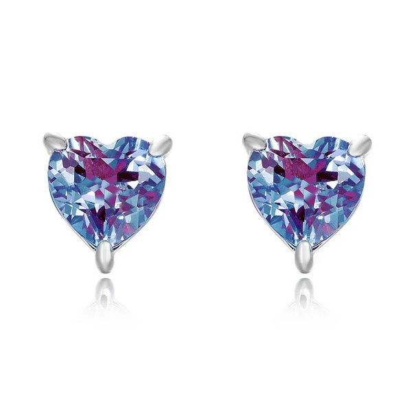 Alexandrite Heart-Shaped Earrings - OOAKB