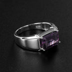 Silver Amethyst Men's Ring 4.6ct 8*12mm