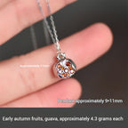 Customized Guava 4th Fruit & Flower Wedding Necklace - S925 Sterling Silver Engraved