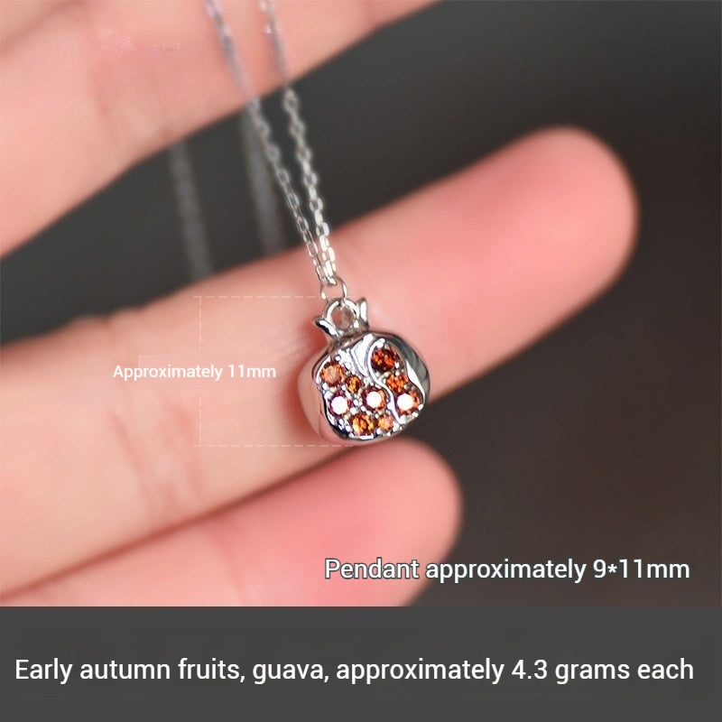 Customized Guava 4th Fruit & Flower Wedding Necklace - S925 Sterling Silver Engraved